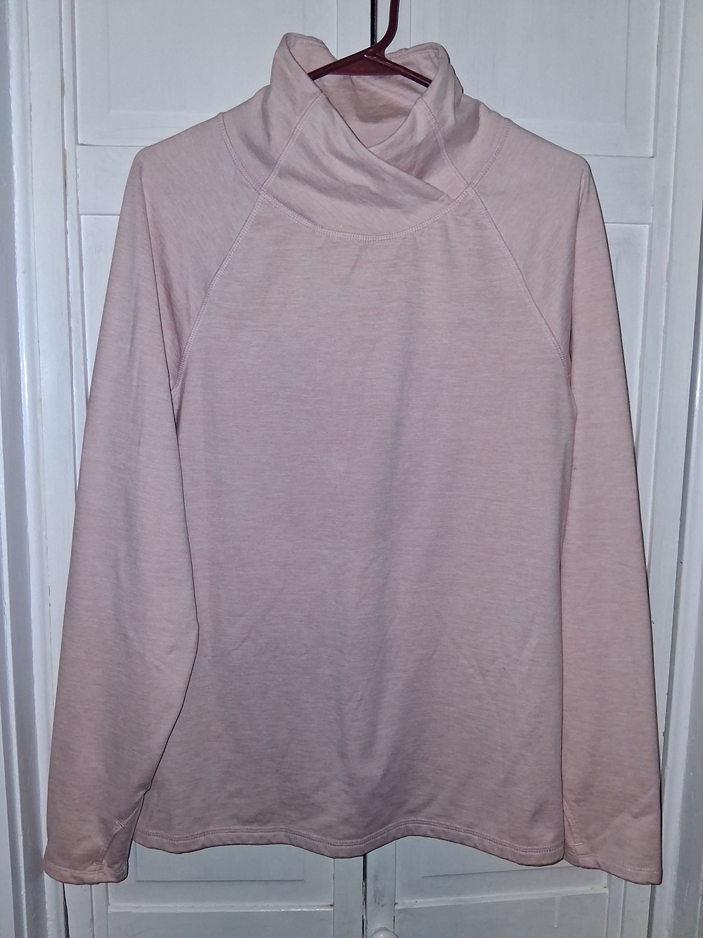 Apana Soft Blush V Funnel Neck Scuba Pullover